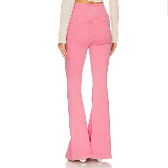 New Free People Venice Beach Flare Pink Jeans Sz 26 - Picture 2 of 11